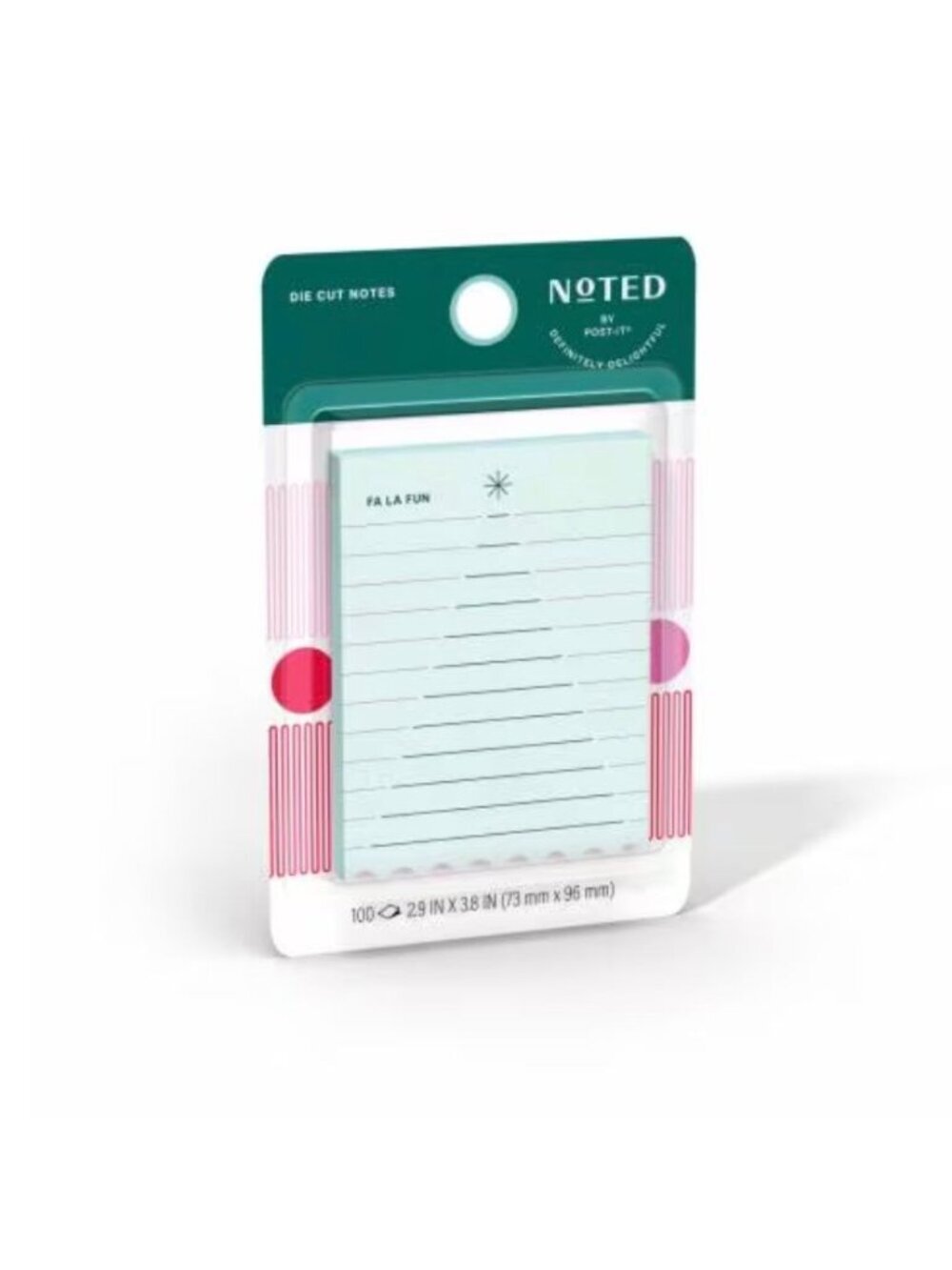Noted by Post-it® Sticky Notes Green Lined Mini List Notes Sticky Note Pad